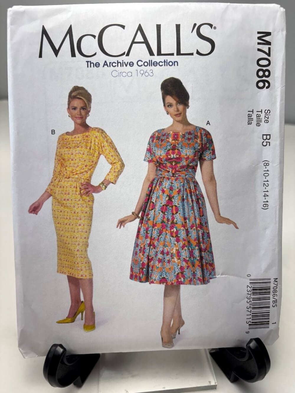 McCalls M7086 Sewing Pattern Womens Dress Circa 1963 Size 8-10-12-14-16 Uncut
